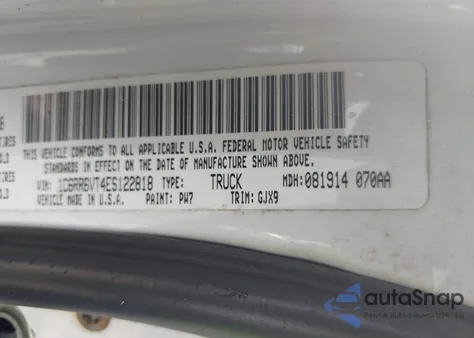 2014 Ram 1500 Laramie из США, поврежденный, VIN 1C6RR6VT4ES122818